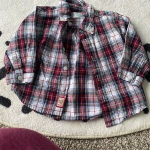 Children's Place Plaid Button-Up Baby Shirt Multicolor Long Sleeve